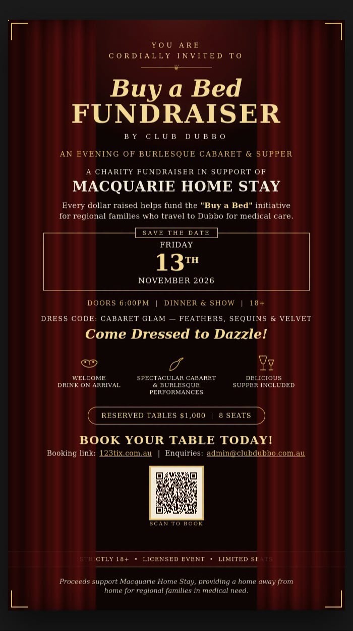 Club Dubbo Evening of Burlesque Cabaret and Supper